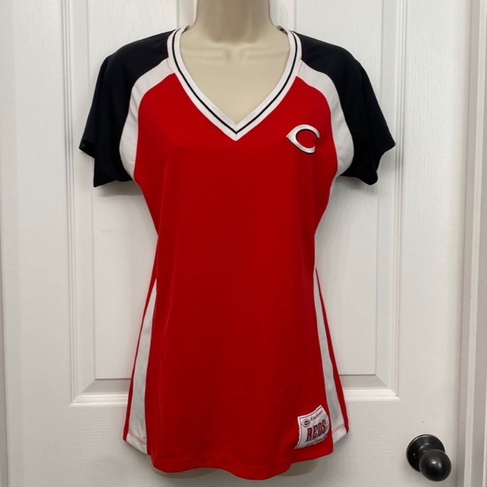 Cincinnati Reds Womens Majestic League Diva Fashion Baseball Jersey Red Large